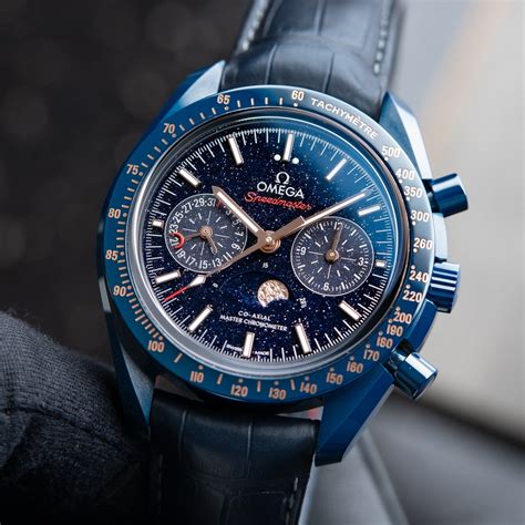 omega blue side of the moon price|omega speedmaster blue side of moon.